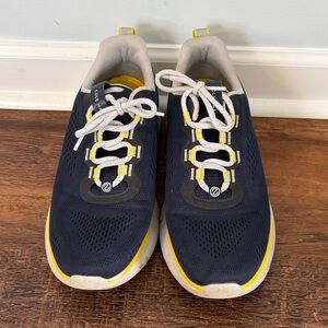 Cole Haan Navy and Yellow Mesh Lace-Up Sneakers